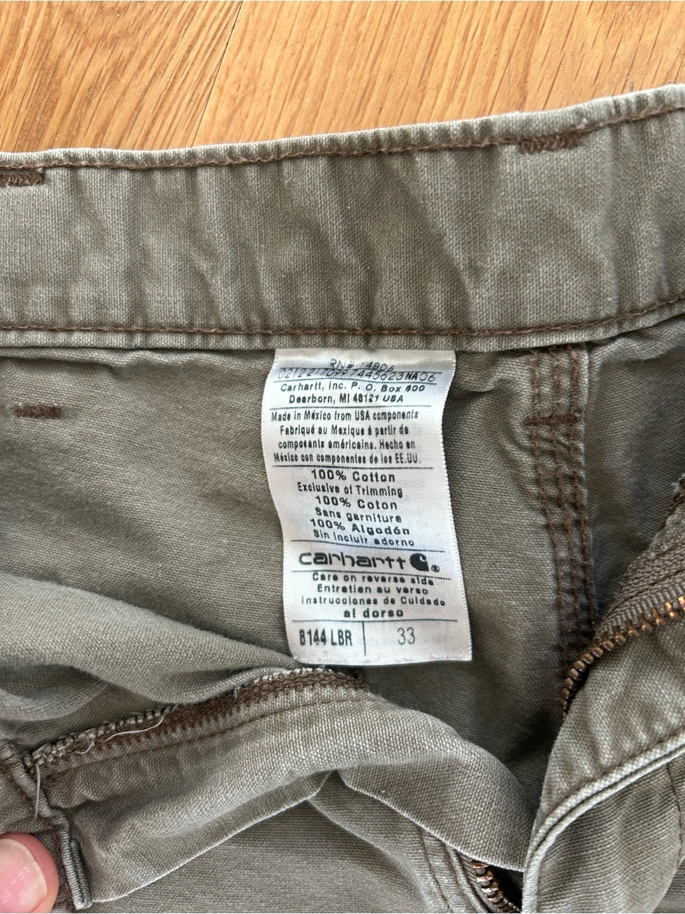 Carhartt Men's Olive Work Shorts - Picture 4 of 4